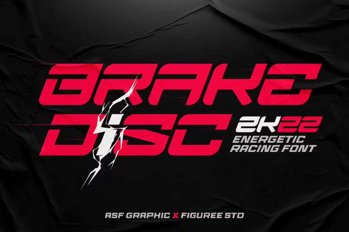 Brake Disc - Energetic Racing Font
