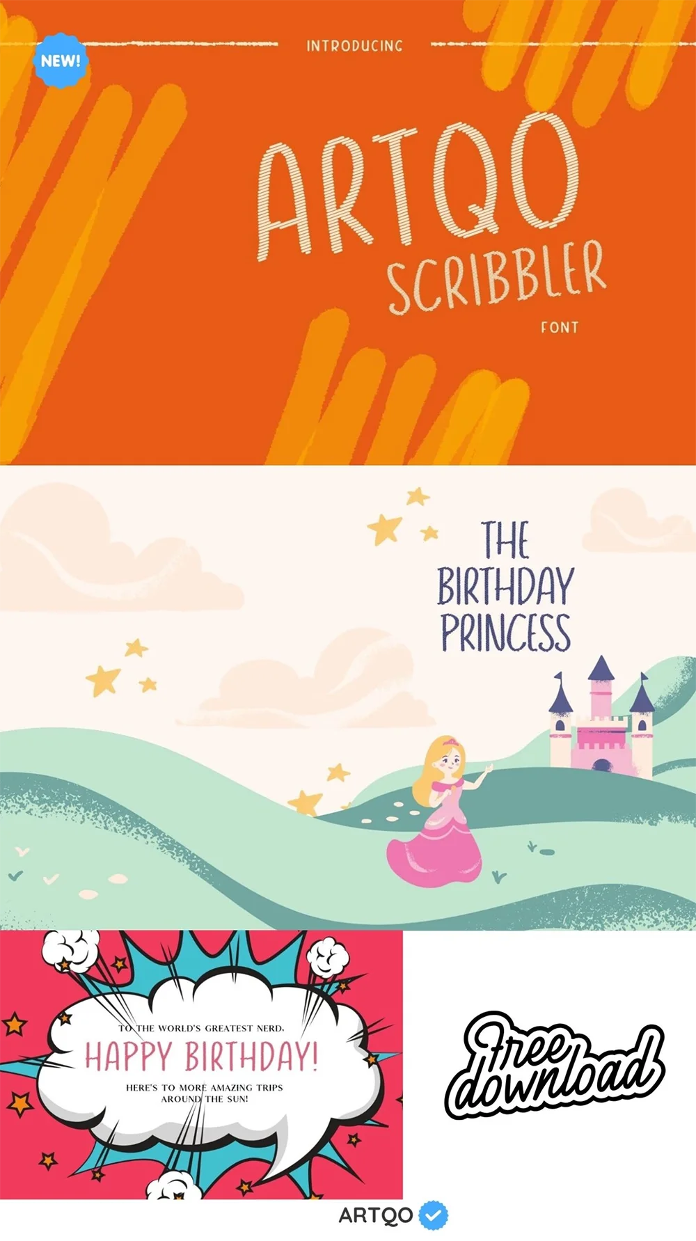 Artqo Scribbler Font Pinterest Image