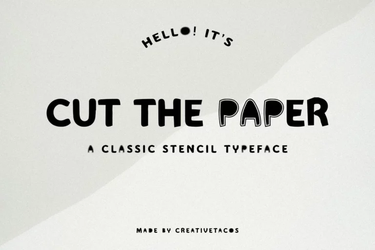 Cut The Paper Stencil Font