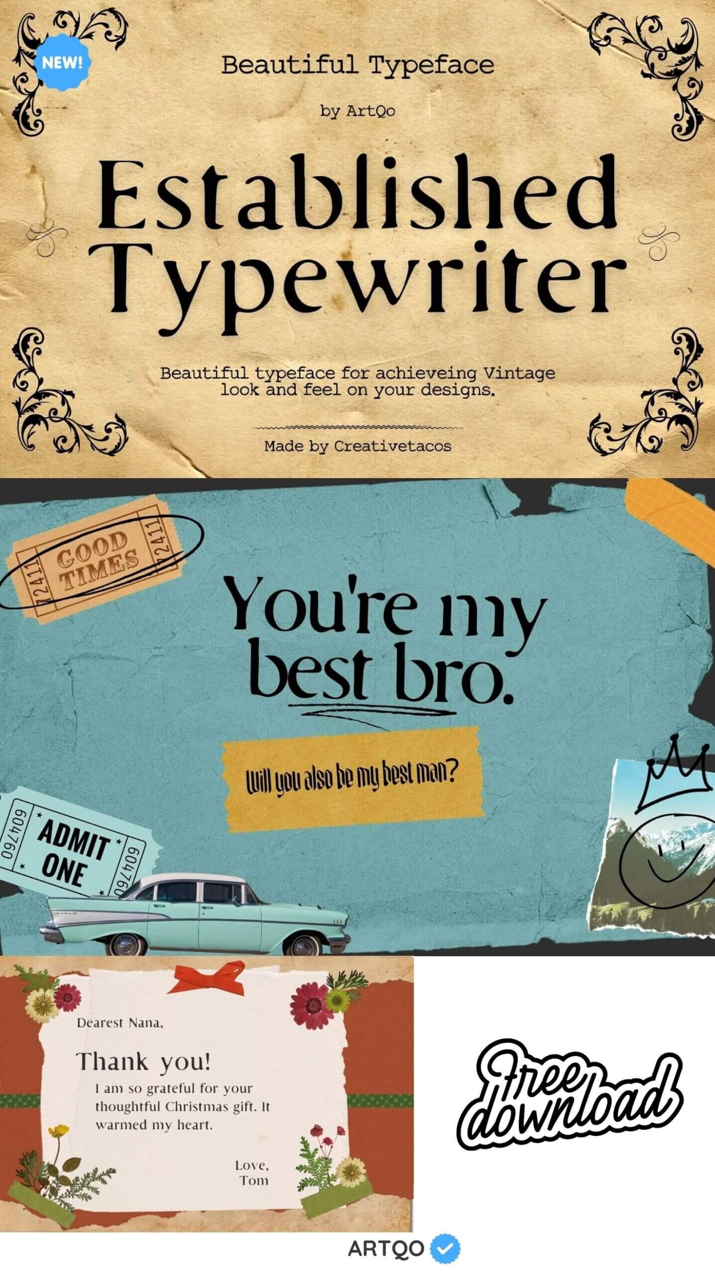 Established Typewriter Font Pinterest Image