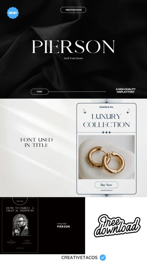 Pierson Serif Font Pinterest Image