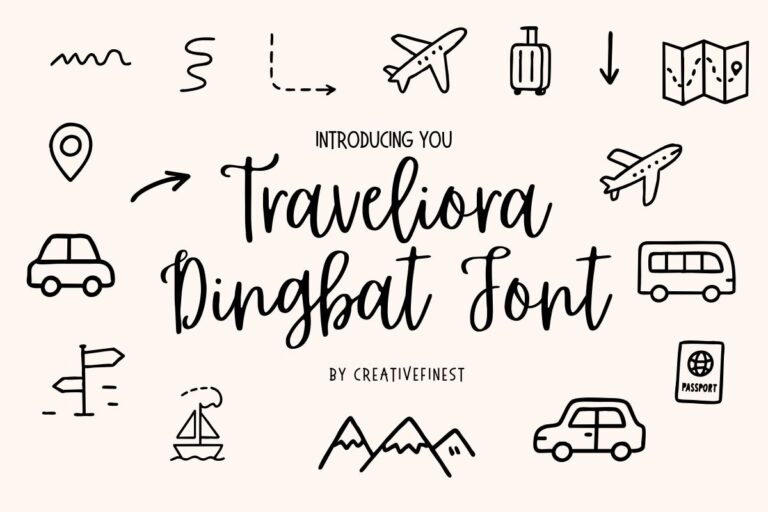 Traveliora Dingbat Font Feature Image