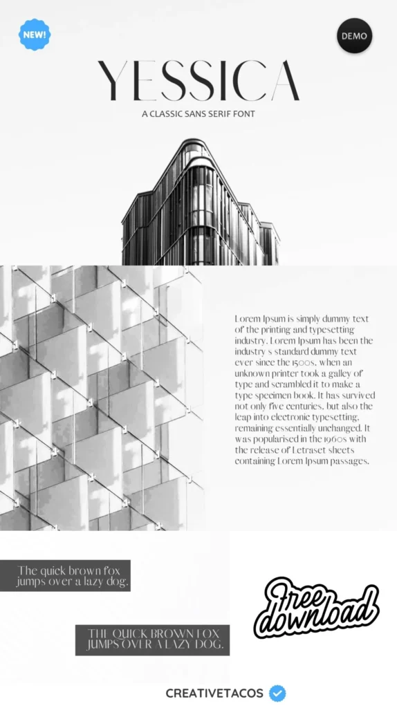 Yessica Sans Serif Font Preview Image