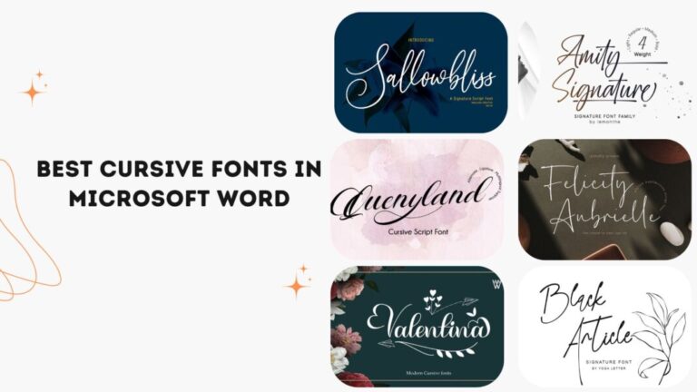 Best Cursive Fonts in Microsoft Word